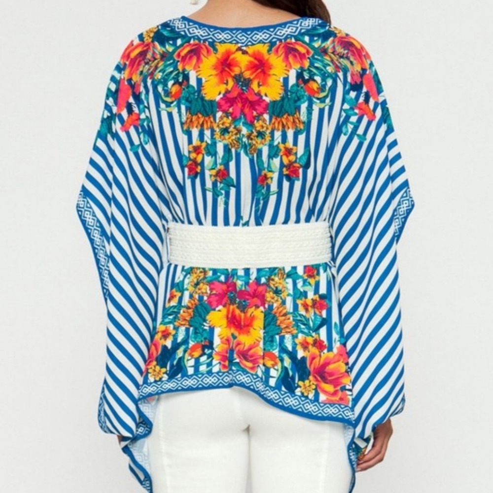 Stunning Striped Floral Blouse - Picture 2 of 4